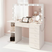 Louise Lighted Vanity Table with Glass Top