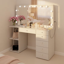 Louise Lighted Vanity Table with Glass Top
