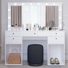 Boahaus Amira Lighted Vanity Table with Glass Top | White Premium Design