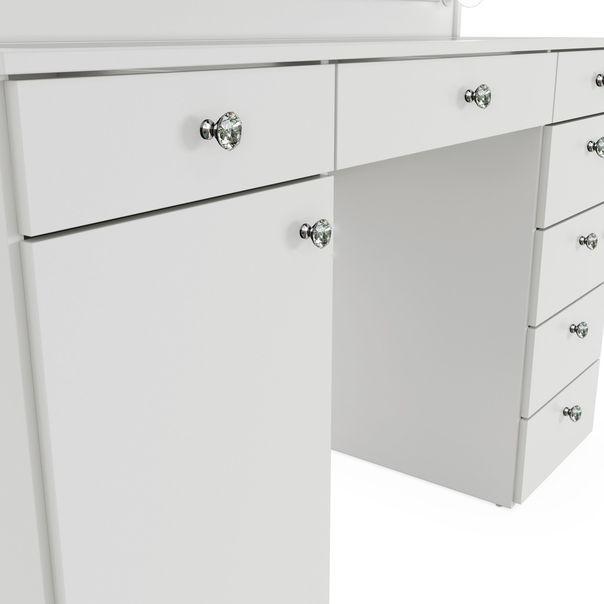 Jezebel Lighted Vanity Table with Glass Top