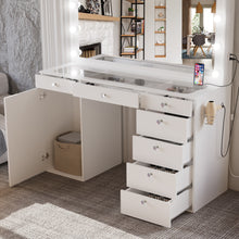 Jezebel Lighted Vanity Table with Glass Top