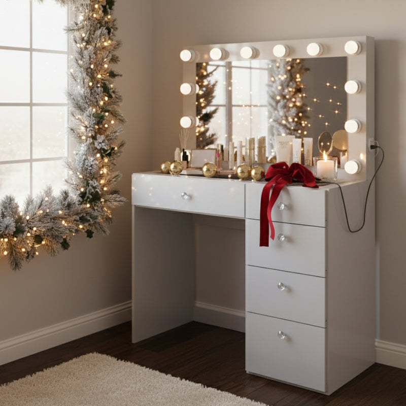 Adele Lighted Makeup Vanity Table