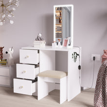 Boahaus Marina Girls Vanity with LED Mirror and Chair