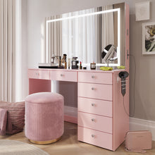 Brielle Makeup Vanity with Adjustable LED Mirror, Bluetooth Speakers, and Charging Station | Premium Boahaus Vanity