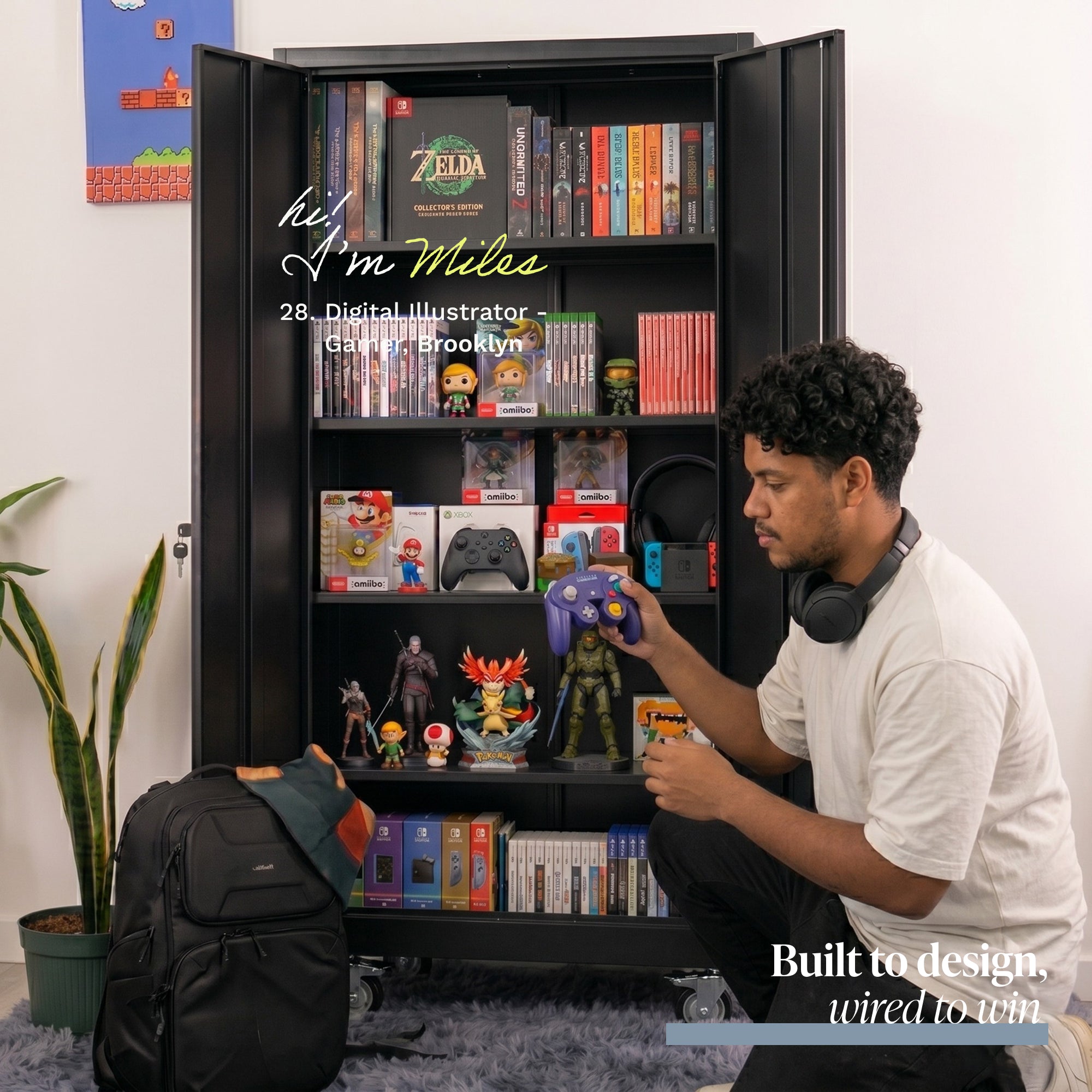 Boahaus Axel Metal Storage Cabinet on Wheels