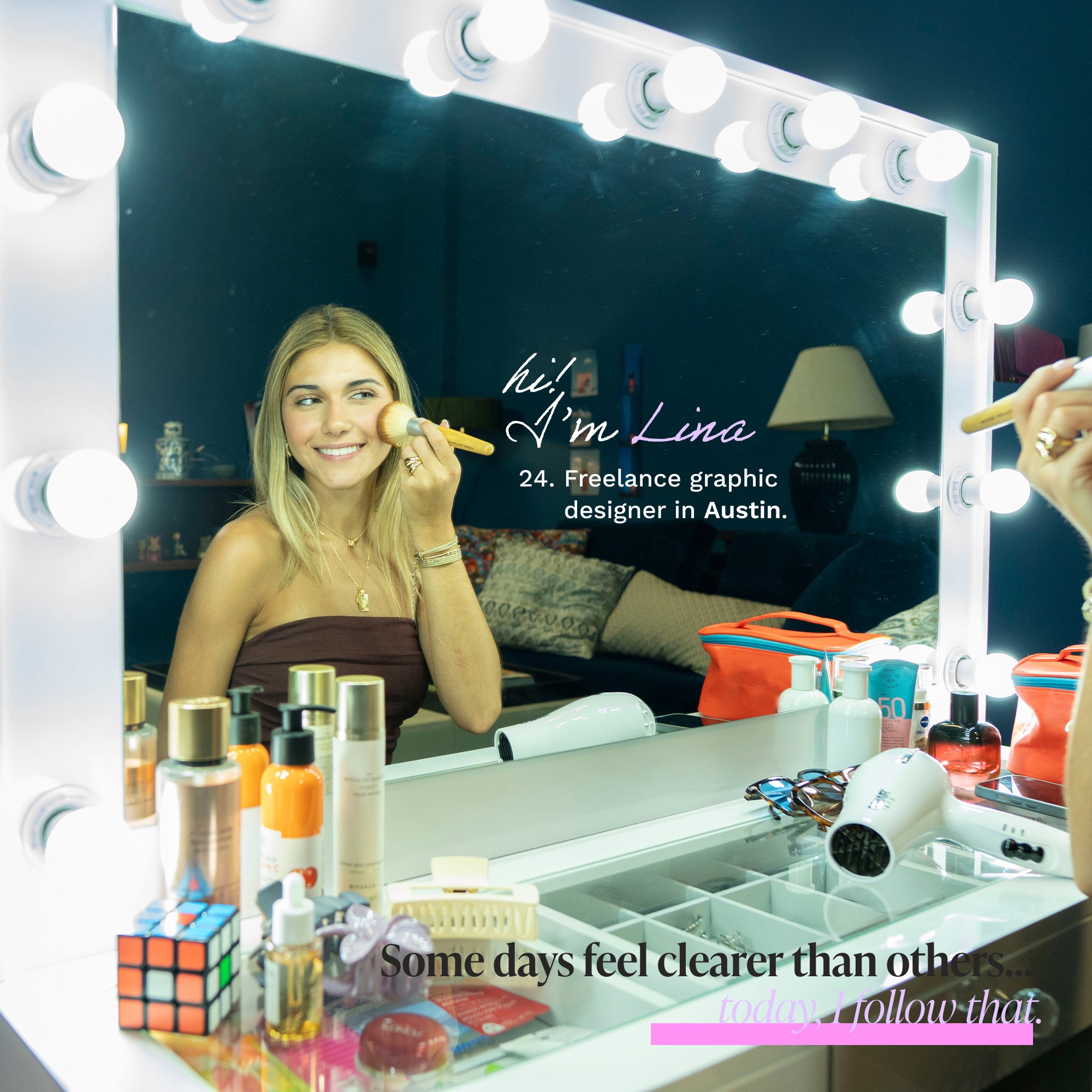 Luna Lighted Makeup Vanity Desk