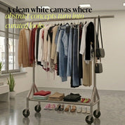 Troy Garment Rack with Double Tier Shelves