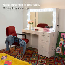 Luna Lighted Makeup Vanity Desk