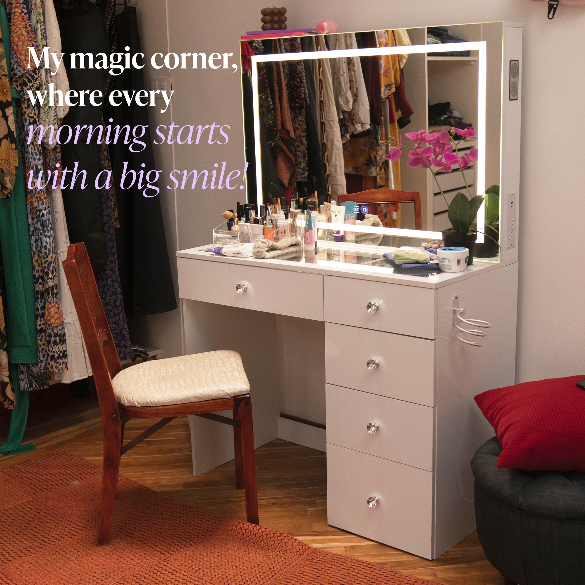 Cleo Premium Lighted Makeup Vanity Desk