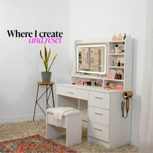 Nina Vanity Desk with LED Mirror