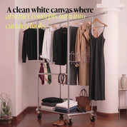 Drew Clothes Rack with Locking Wheels