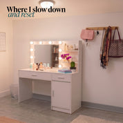 Eli Vanity Desk with Hollywood LED Lights