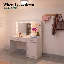 Eli Vanity Desk with Hollywood LED Lights