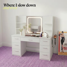 Lena Vanity Desk with LED Mirror