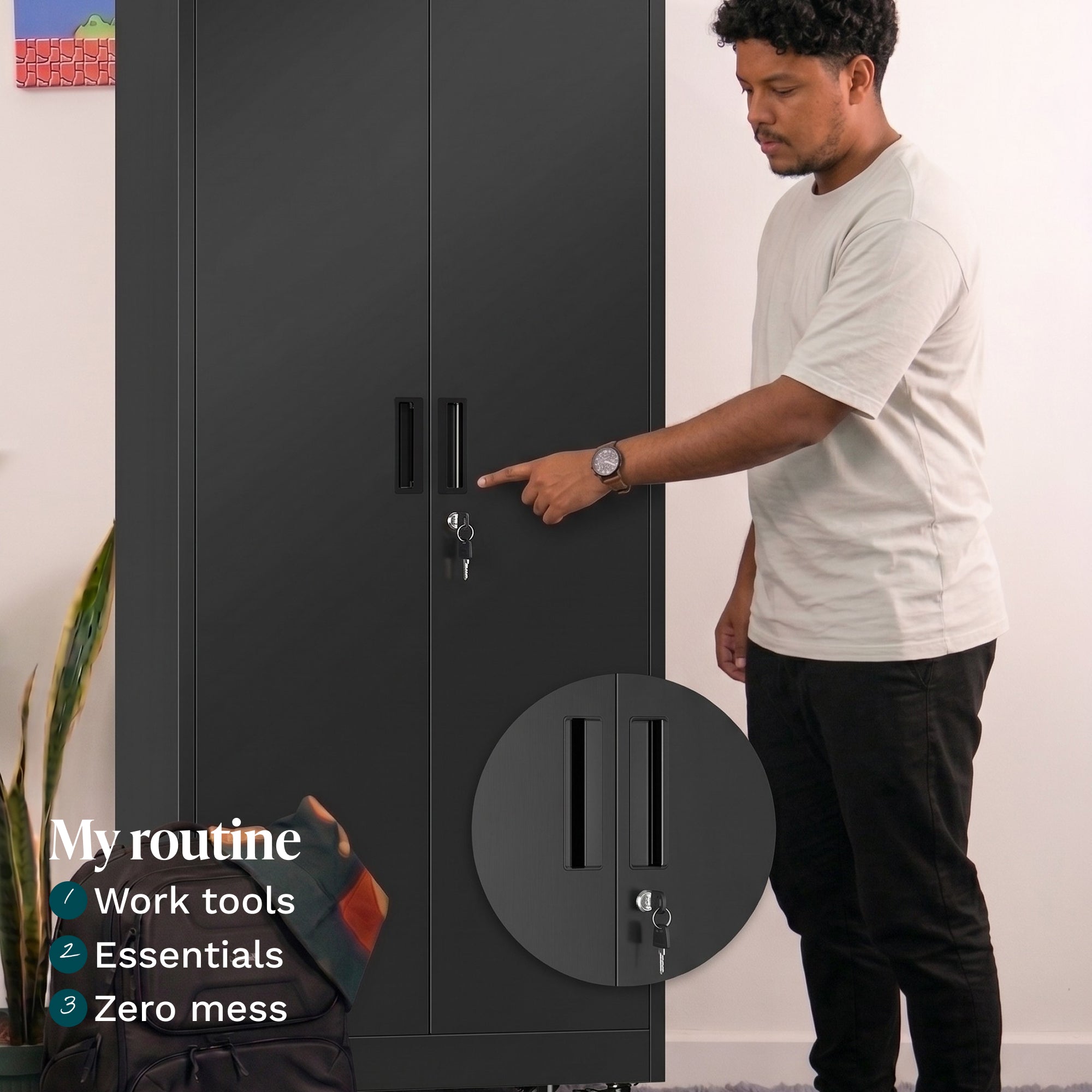 Boahaus Axel Metal Storage Cabinet on Wheels