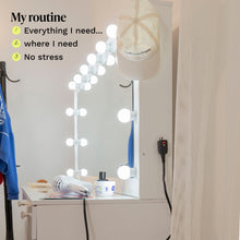Louise Lighted Vanity Table with Glass Top