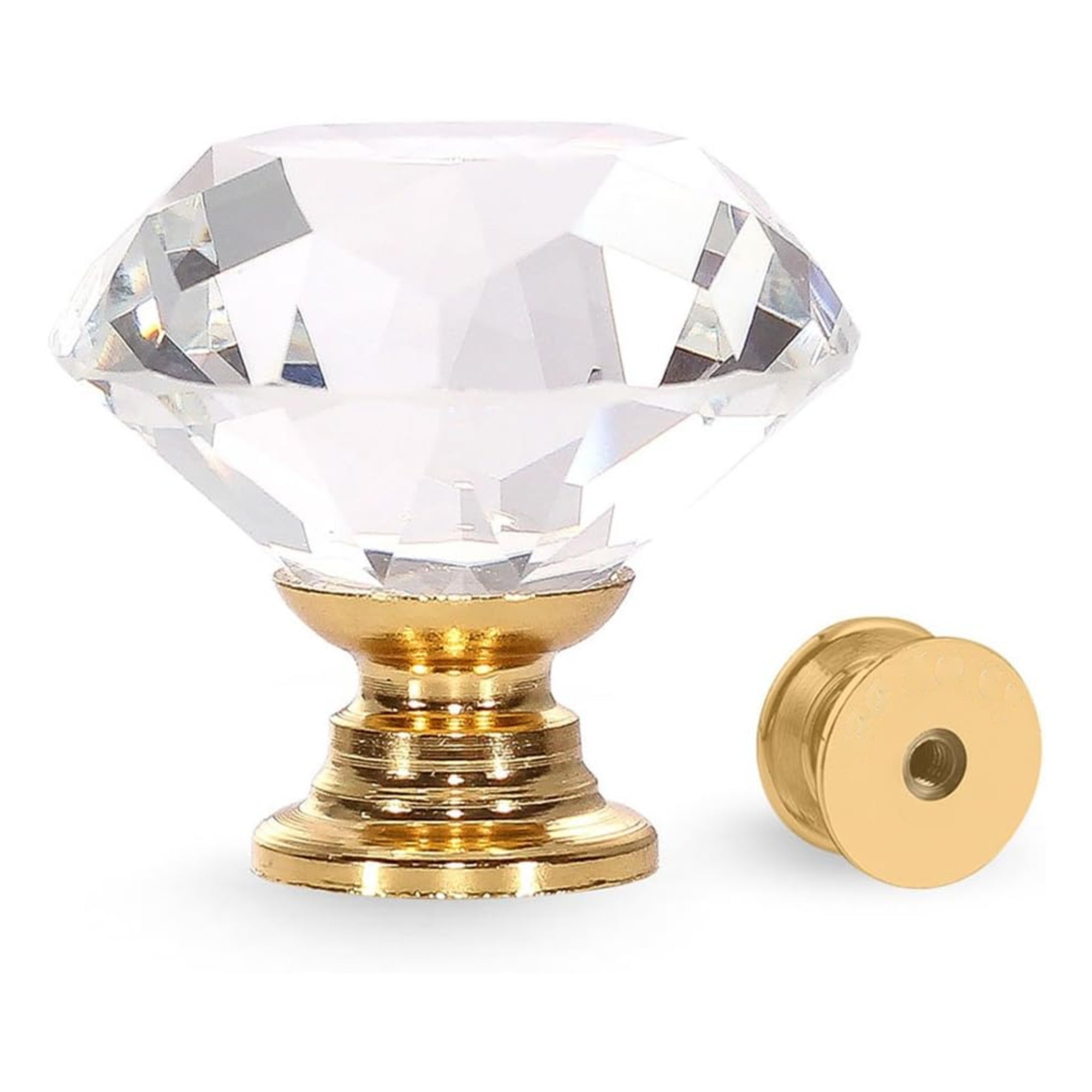 gold crystal dresser knobs Gold Cabinet Knobs, 4 Pack Modern Crystal Drawer Knobs for Dresser and Kitchen