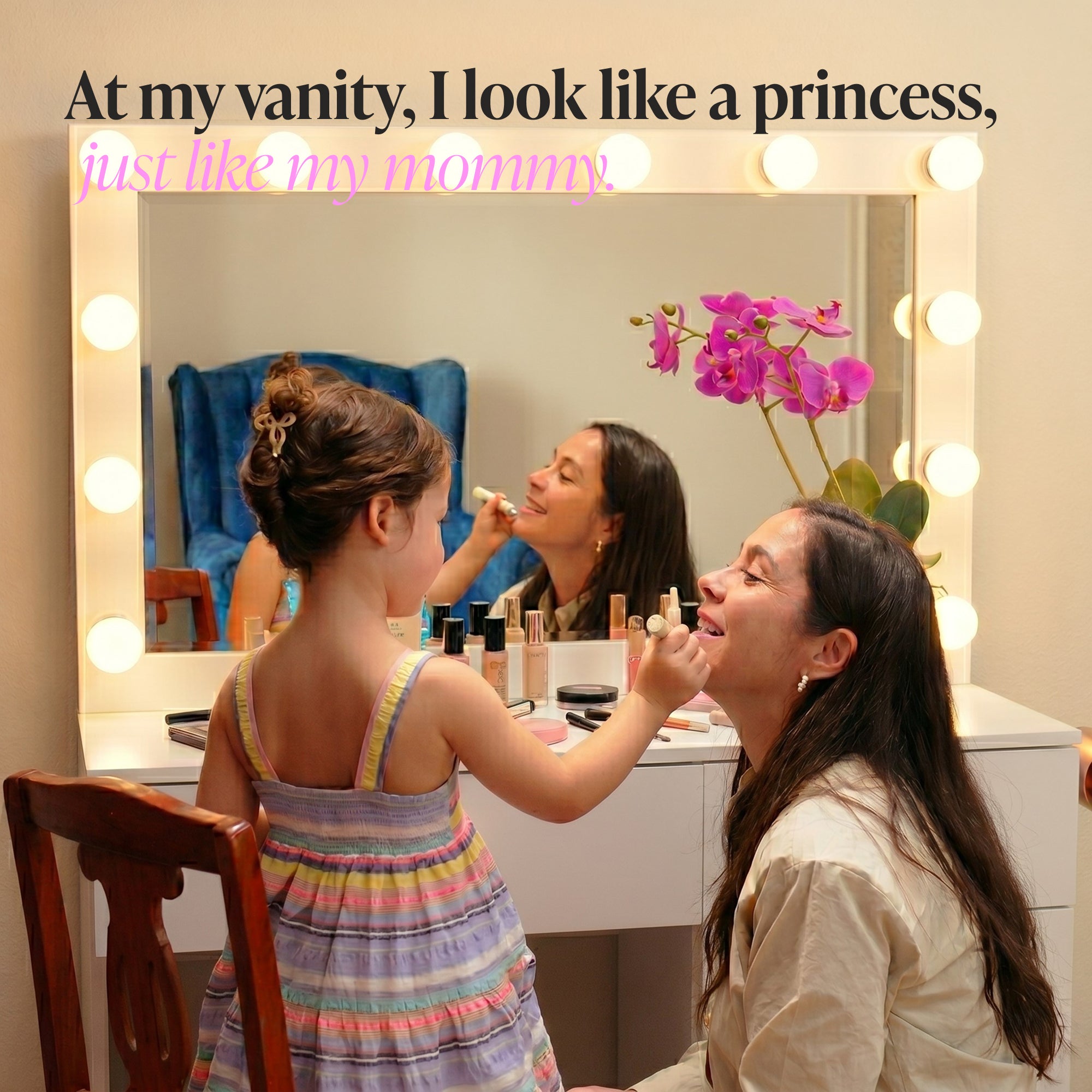 Venecia Lighted Makeup Vanity Desk
