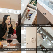 Kiana Lighted Makeup Vanity Desk