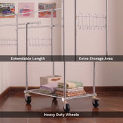 Drew Clothes Rack with Locking Wheels