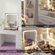 Lena Vanity Desk with LED Mirror