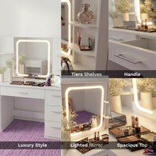 Lena Vanity Desk with LED Mirror