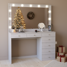 Boahaus Diana Makeup Vanity Desk with Built-in Lights, Storage & USB Ports | Premium Design