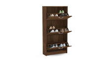 Shoe Organizer, Brown, 3 Closed Drawers - Boahaus