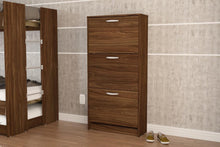 Shoe Organizer, Brown, 3 Closed Drawers - Boahaus