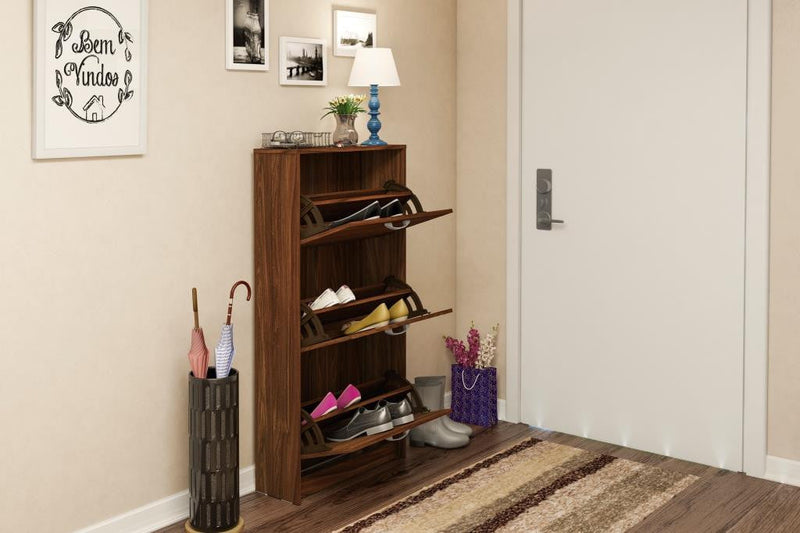 Shoe Organizer, Brown, 3 Closed Drawers - Boahaus