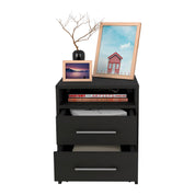 Boahaus Malaga Modern Nightstand with Open Shelf and Two Drawers | Contemporary Elegance