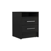 Boahaus Malaga Modern Nightstand with Open Shelf and Two Drawers | Contemporary Elegance