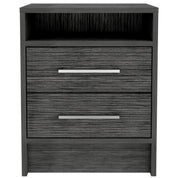 Boahaus Malaga Modern Nightstand with Open Shelf and Two Drawers | Contemporary Elegance