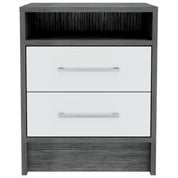 Boahaus Malaga Modern Nightstand with Open Shelf and Two Drawers | Contemporary Elegance
