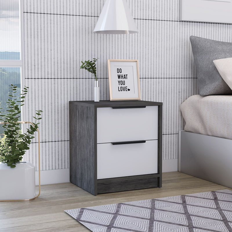 Boahaus Toledo Nightstand with Two Drawers | White Premium Design