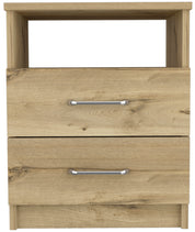 Boahaus Palma Nightstand with Two Drawers and Open Compartment | Black Premium Design