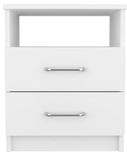 Boahaus Palma Nightstand with Two Drawers and Open Compartment | Black Premium Design