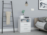 Boahaus Palma Nightstand with Two Drawers and Open Compartment | Black Premium Design