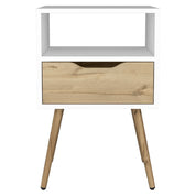 Boahaus Lugo Nightstand with Drawer and Open Shelf | Walnut Premium Design