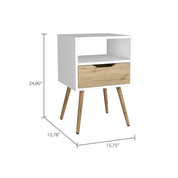 Boahaus Lugo Nightstand with Drawer and Open Shelf | Walnut Premium Design