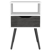 Boahaus Lugo Nightstand with Drawer and Open Shelf | Walnut Premium Design