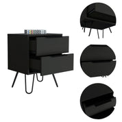 Boahaus Benidorm Nightstand with Two Storage Drawers | Modern Sophistication