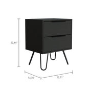 Boahaus Benidorm Nightstand with Two Storage Drawers | Modern Sophistication