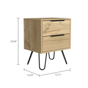Boahaus Benidorm Nightstand with Two Storage Drawers | Modern Sophistication