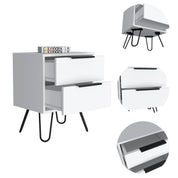 Boahaus Benidorm Nightstand with Two Storage Drawers | Modern Sophistication