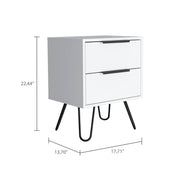Boahaus Benidorm Nightstand with Two Storage Drawers | Modern Sophistication