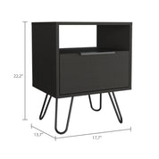 Boahaus Huelva Nightstand with Ergonomic Design and Storage | Premium Style